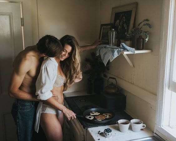 couple in the kitchen