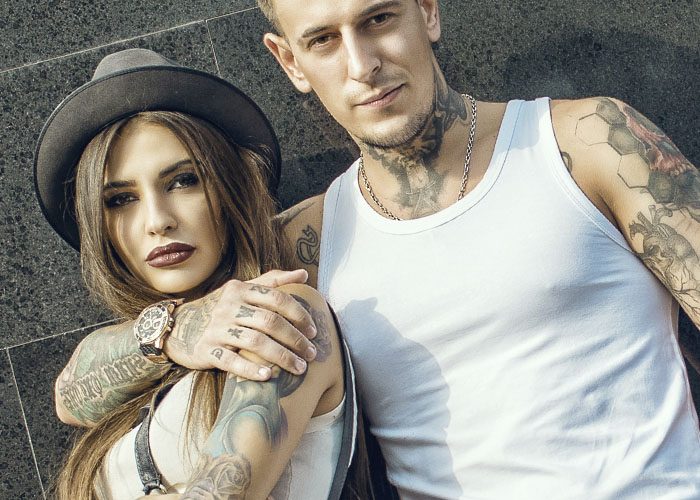 tattooed couple